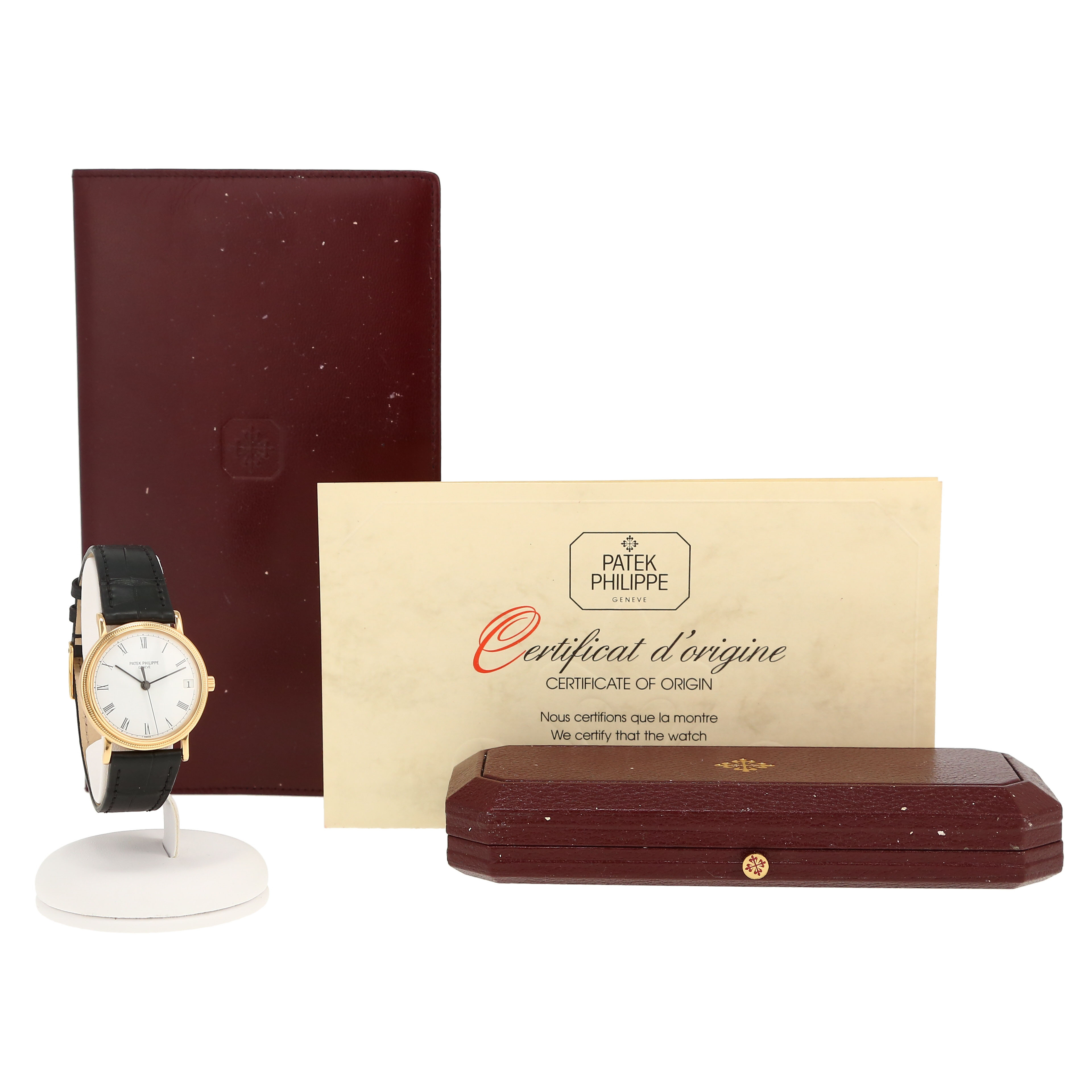 Montre Patek Philippe Calatrava Clous De Paris en or jaune Ref: Patek Philippe - 3802  Vers 1994 - Detail D2