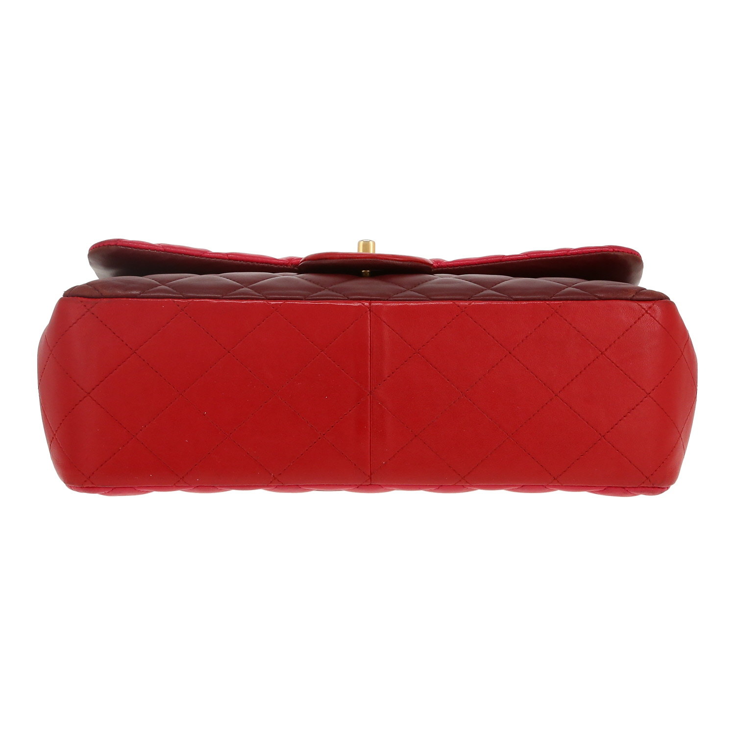 Bolso de mano Chanel  Timeless Jumbo en cuero acolchado rojo rosa y color burdeos - Detail D1