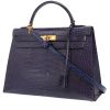 Bolso de mano Hermès  Kelly 32 cm en aligátor Bleu Abysse - 00pp thumbnail