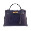 Borsa Hermès  Kelly 32 cm in alligatore Bleu Abysse - 360 thumbnail