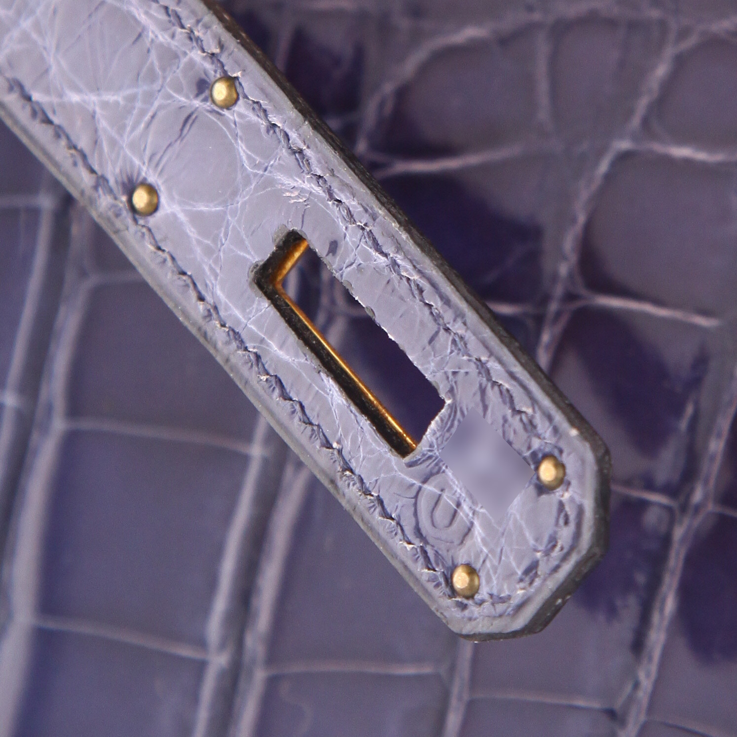 Sac à main Hermès  Kelly 32 cm en alligator Bleu Abysse - Detail D4