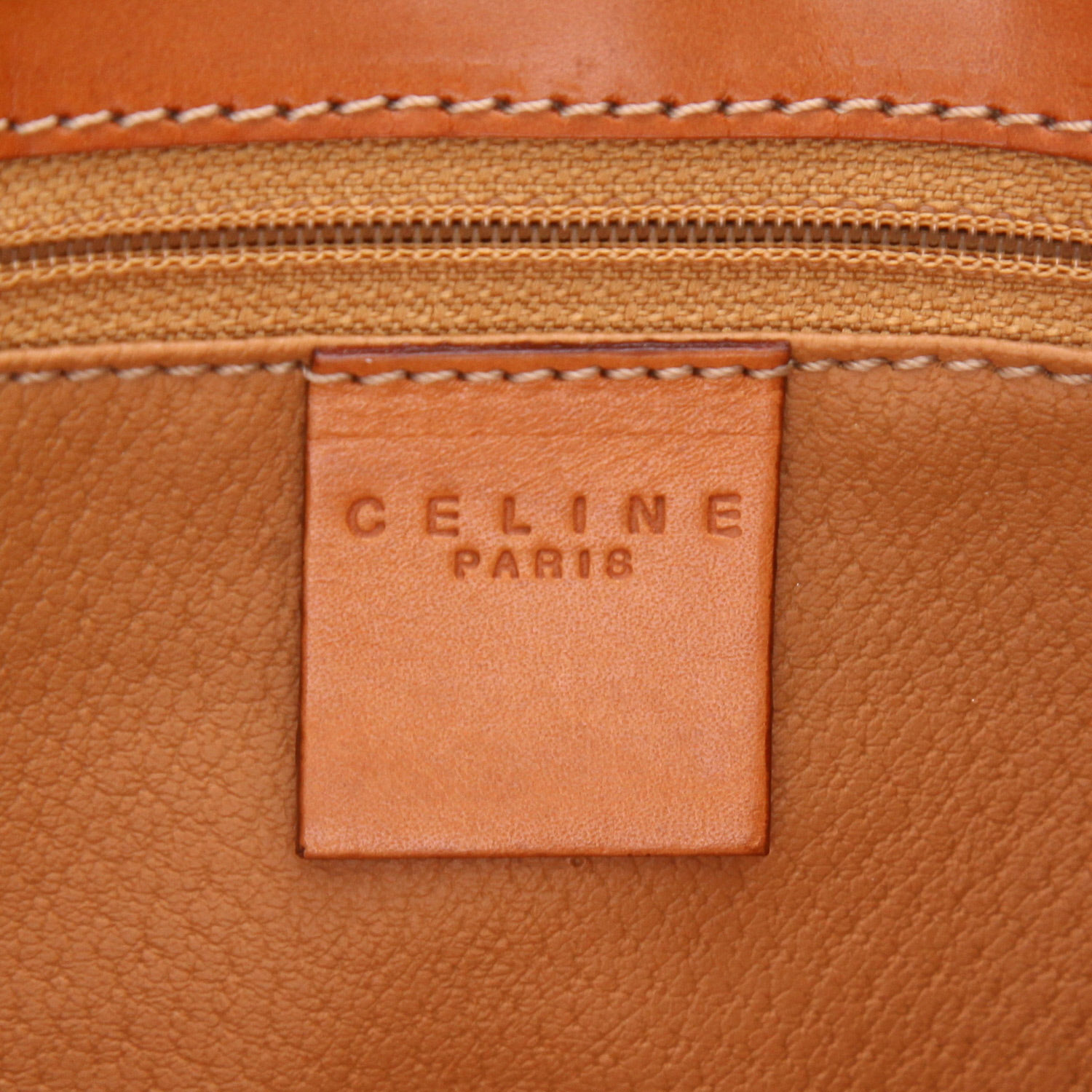 Celine  Vintage handbag  in brown monogram canvas  and brown leather - Detail D2