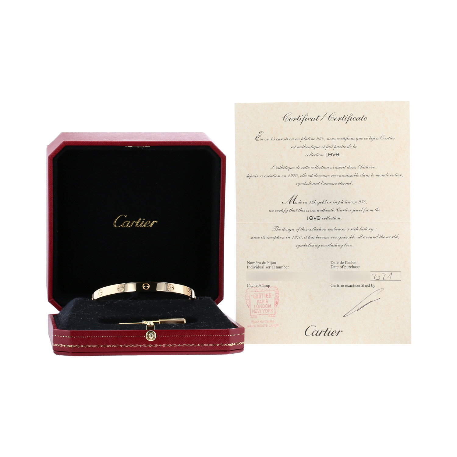 Cartier Love bracelet in yellow gold, size 19 - Detail D2