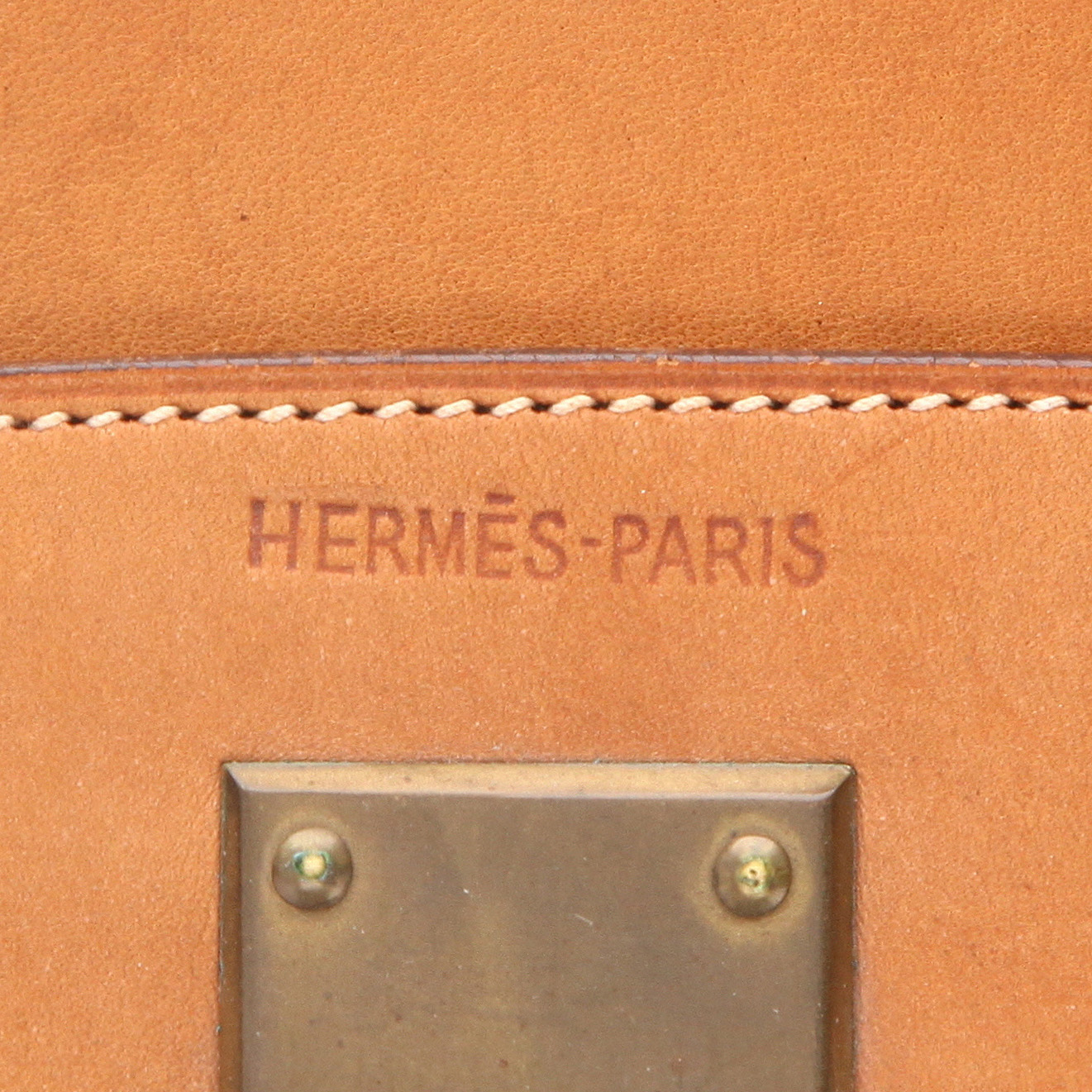 Hermès  Haut à Courroies travel bag  in brown leather - Detail D2