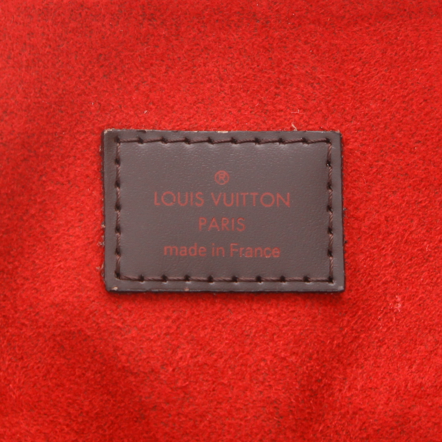 Sac à main Louis Vuitton  Trevi en toile damier ébène et cuir marron - Detail D2