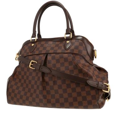 Borsa Louis Vuitton  Trevi in tela a scacchi ebana e pelle marrone