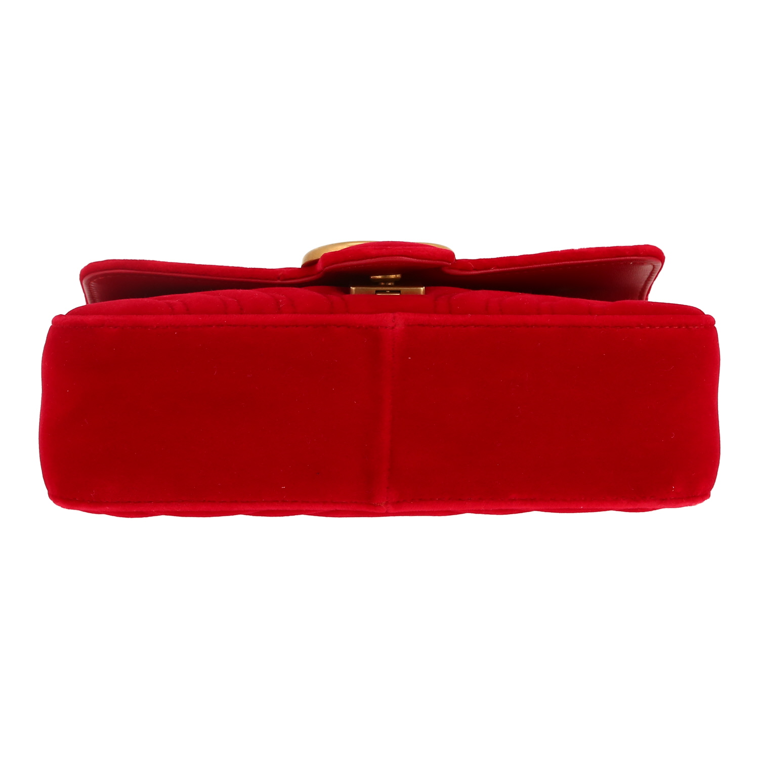 Gucci  GG Marmont shoulder bag  in red velvet - Detail D1