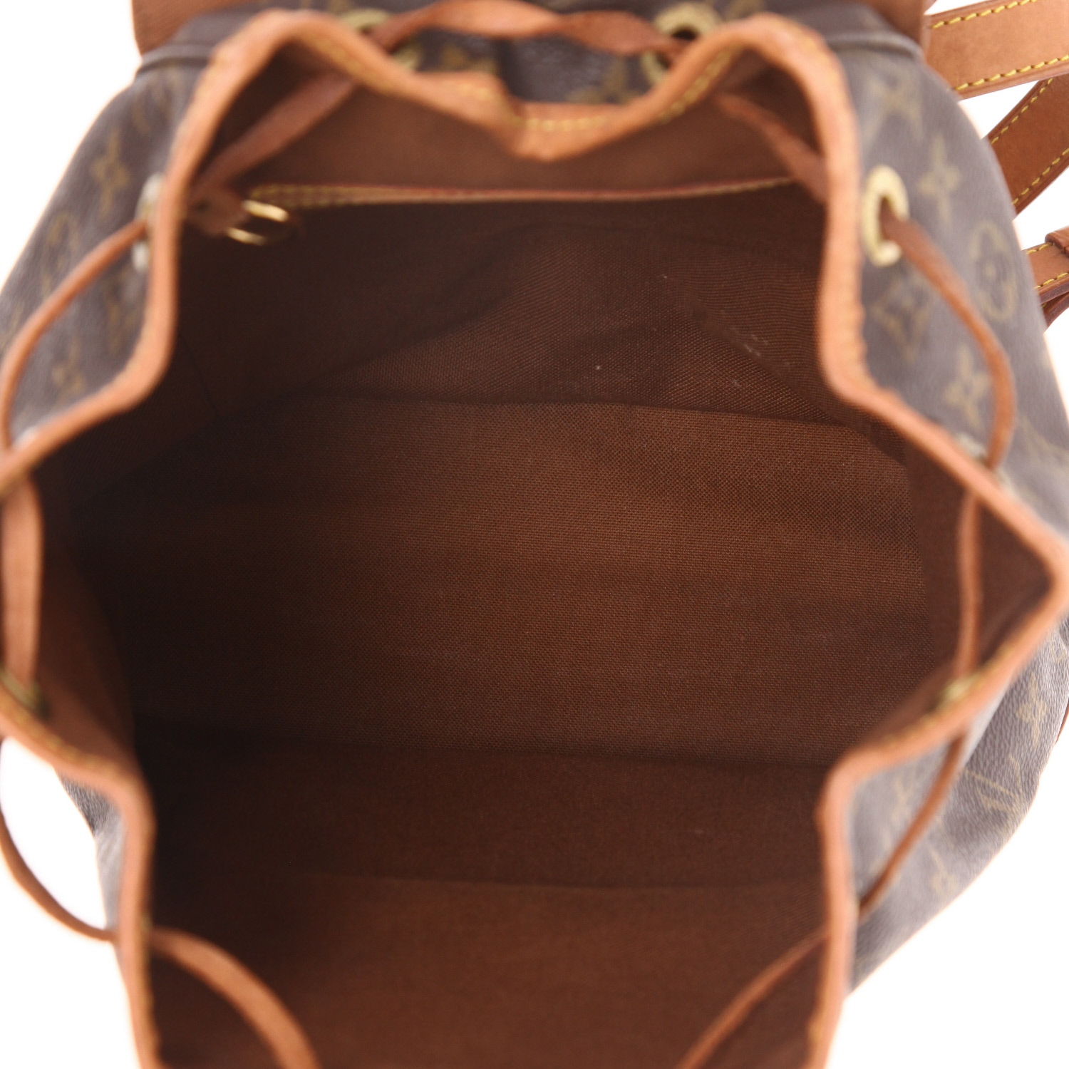 Sac à dos Louis Vuitton  Montsouris Backpack en toile monogram marron et cuir naturel - Detail D3