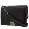 Chanel  Boy large model  handbag  in black chevron quilted leather - 00pp thumbnail