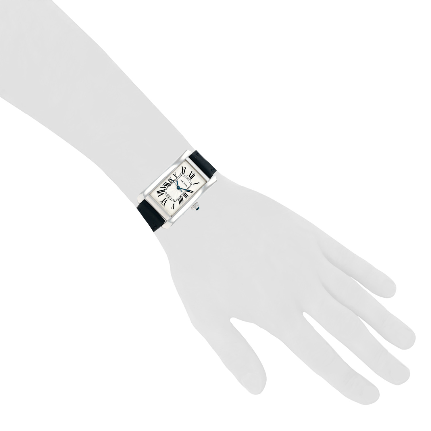 Reloj Cartier Tank Américaine de oro blanco Ref: 2521  Circa 2000 - Detail D1