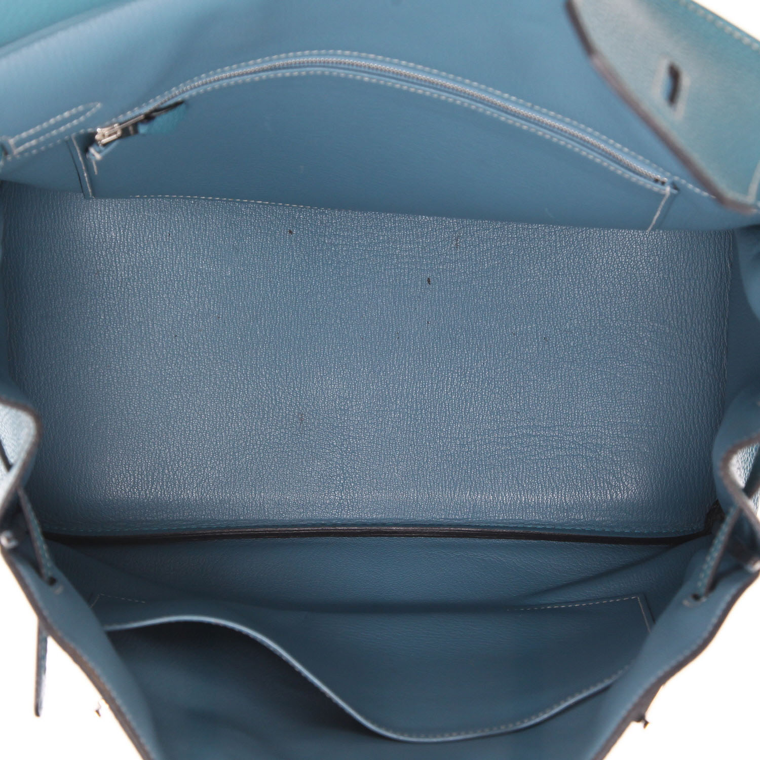 Hermès  Birkin 35 cm handbag  in blue jean togo leather - Detail D3