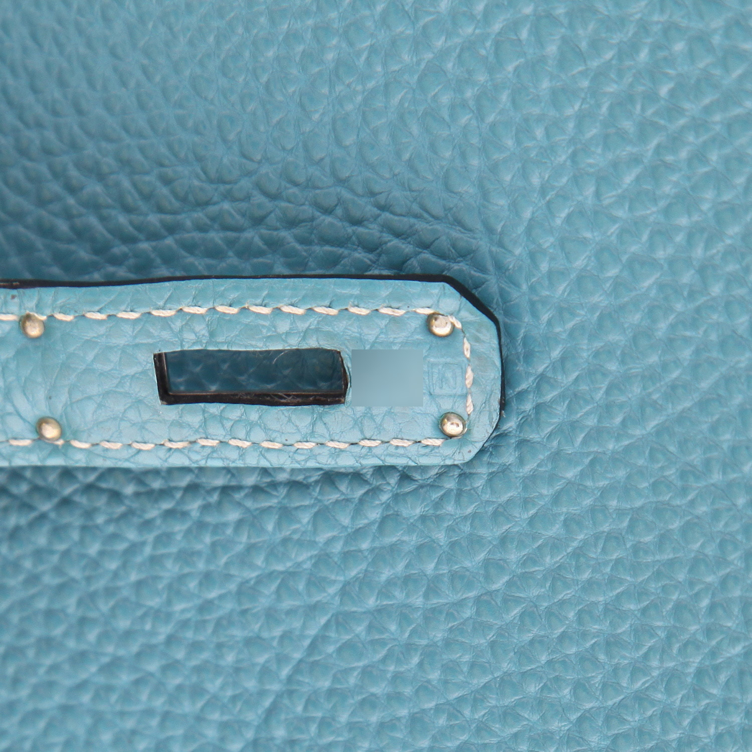 Borsa Hermès  Birkin 35 cm in pelle togo blu - Detail D4