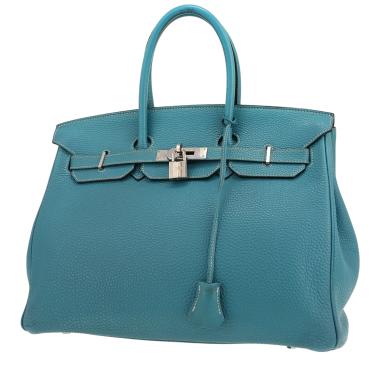Sac à main Hermès  Birkin 35 cm en cuir togo bleu-jean