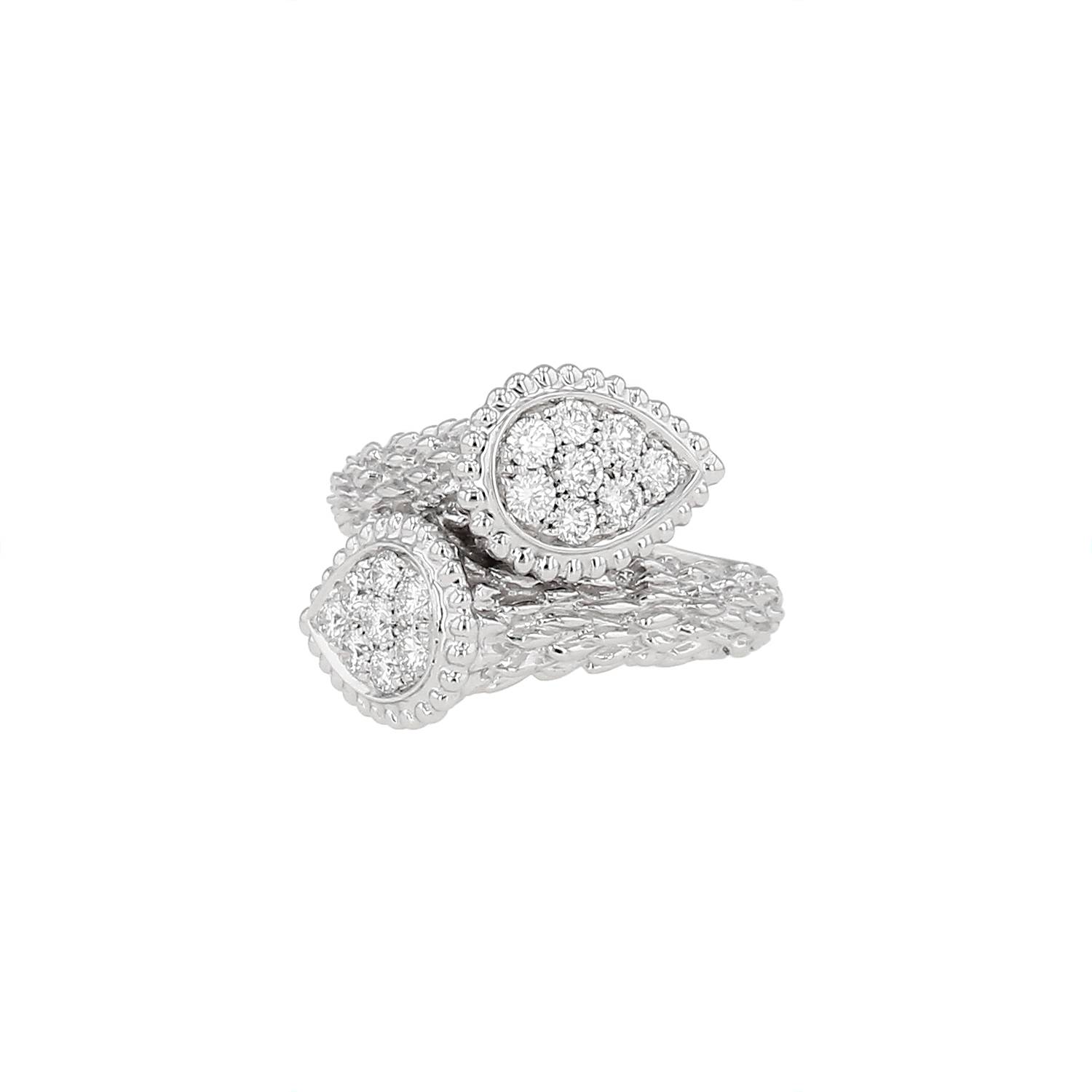 Anello Boucheron Serpent Bohème taglia S in oro bianco e diamanti - 00pp