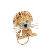 Broche années 60 Van Cleef & Arpels Lion Ebouriffé grand modèle en or jaune, diamants et émeraudes - 360 thumbnail