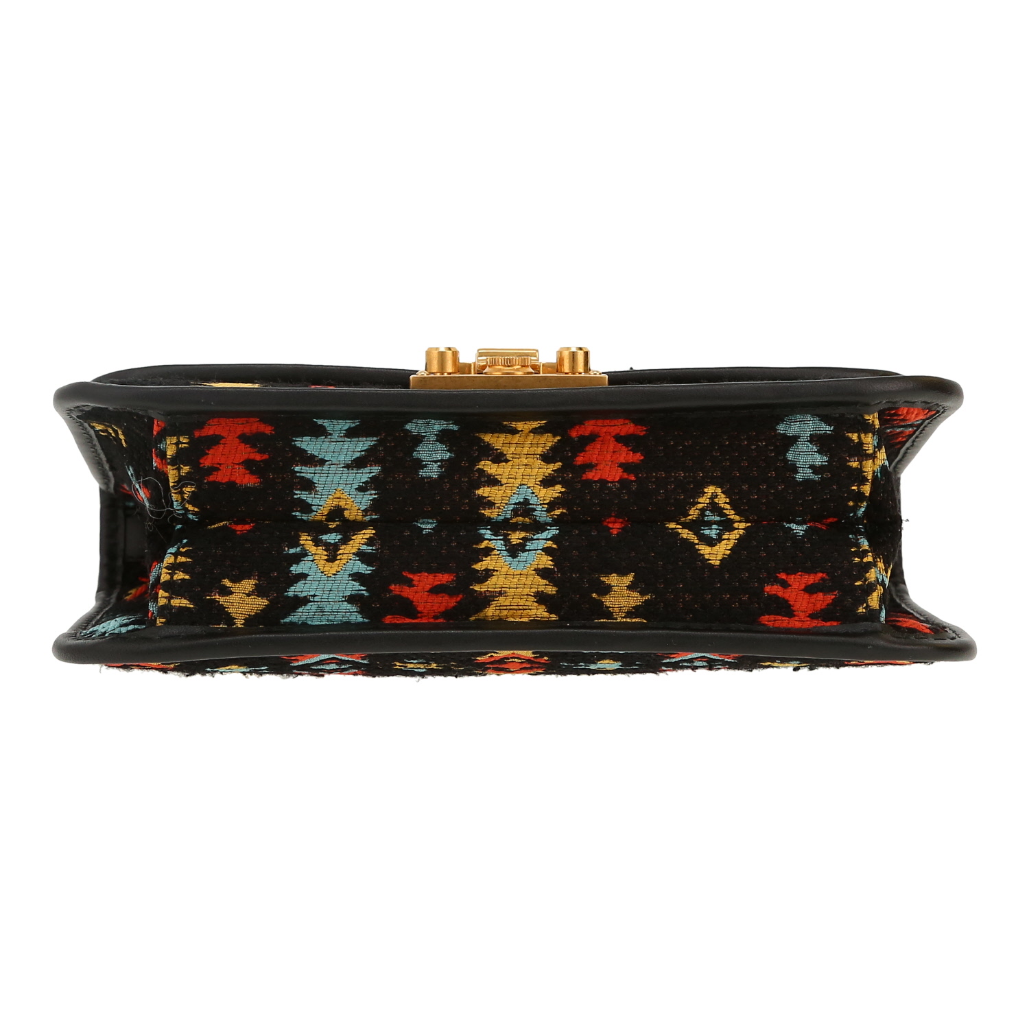 Bolso bandolera Dior  Dioraddict en lona negra amarilla y roja - Detail D1