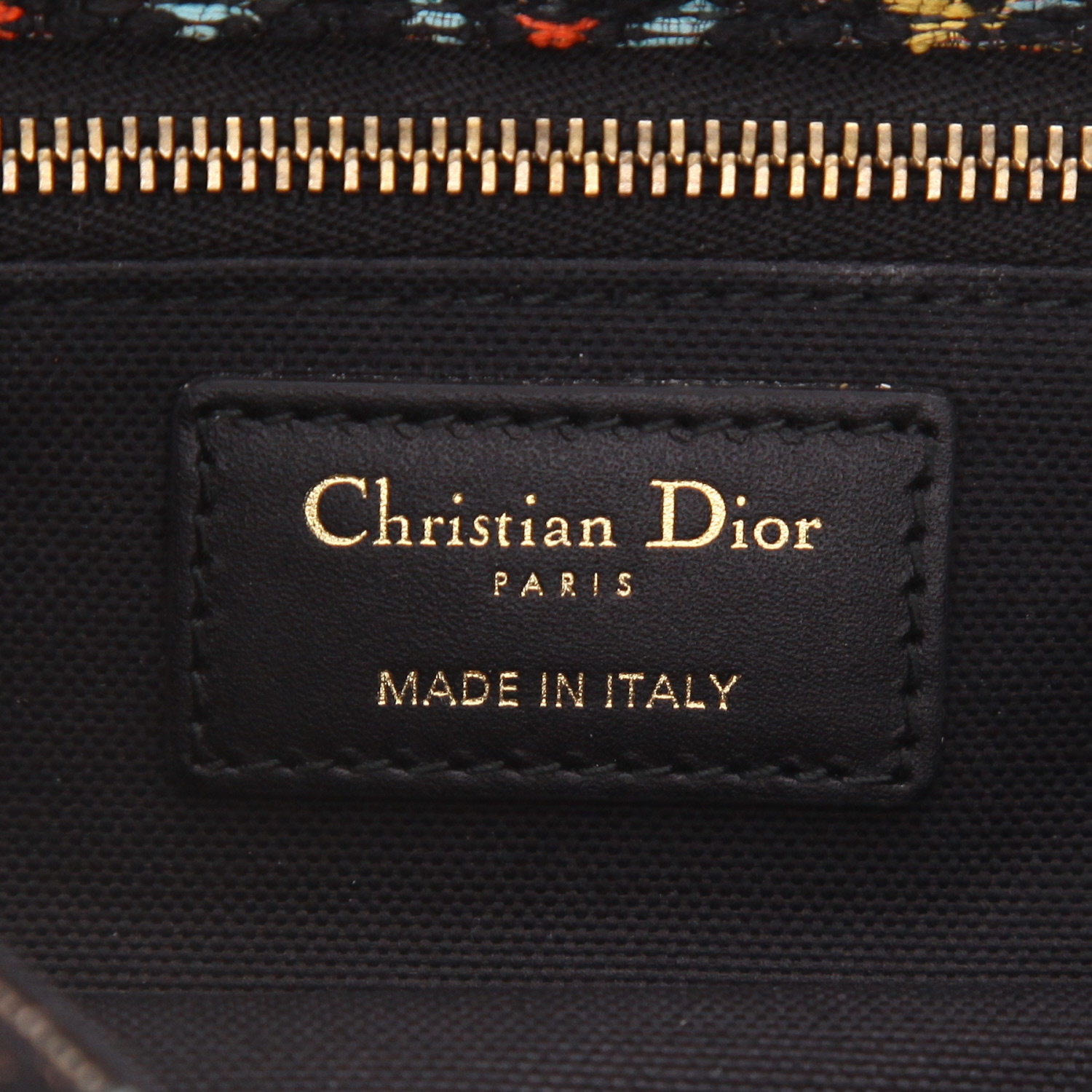 Bolso bandolera Dior  Dioraddict en lona negra amarilla y roja - Detail D2