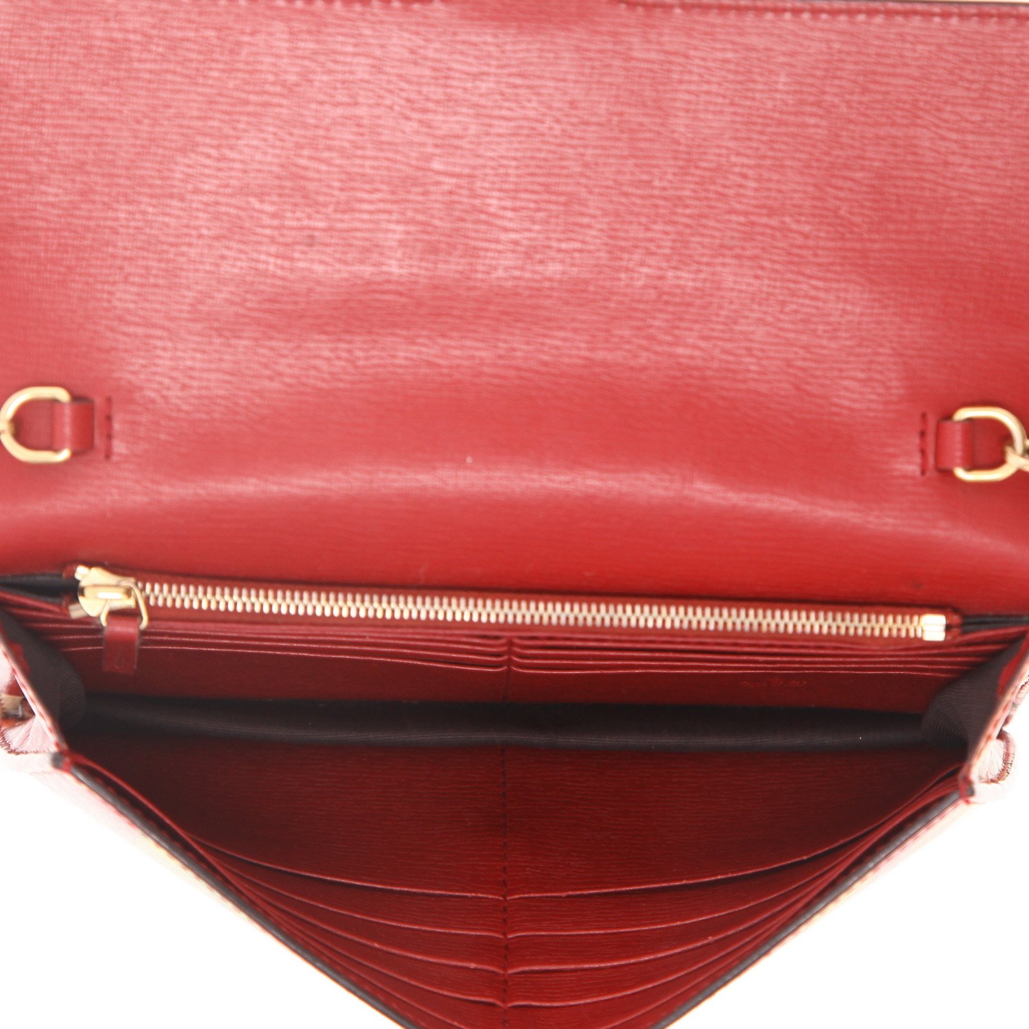 Sac bandoulière Gucci  Interlocking G en cuir rouge - Detail D3