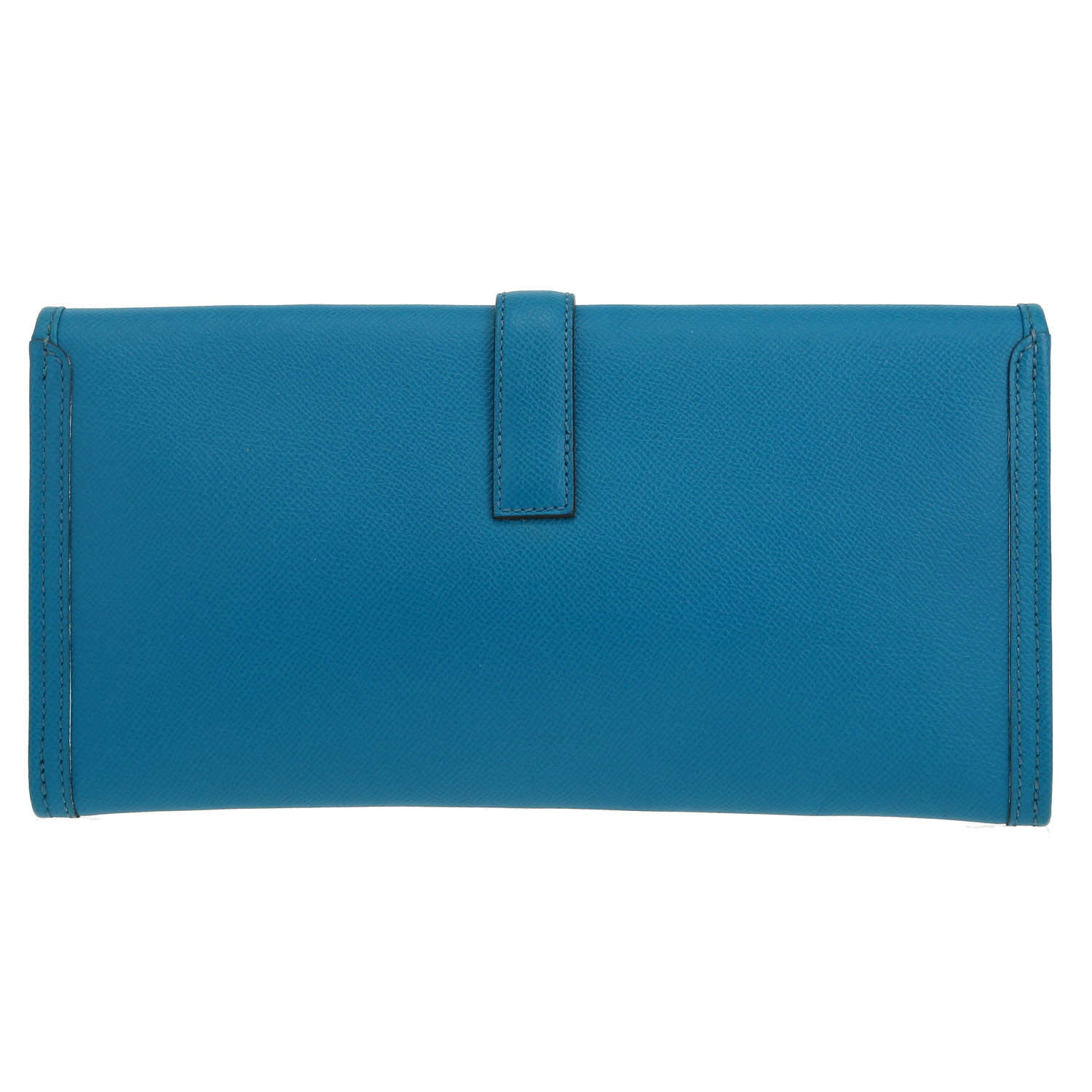 Pochette Hermès Jige en cuir epsom Bleu Izmir - Detail D4