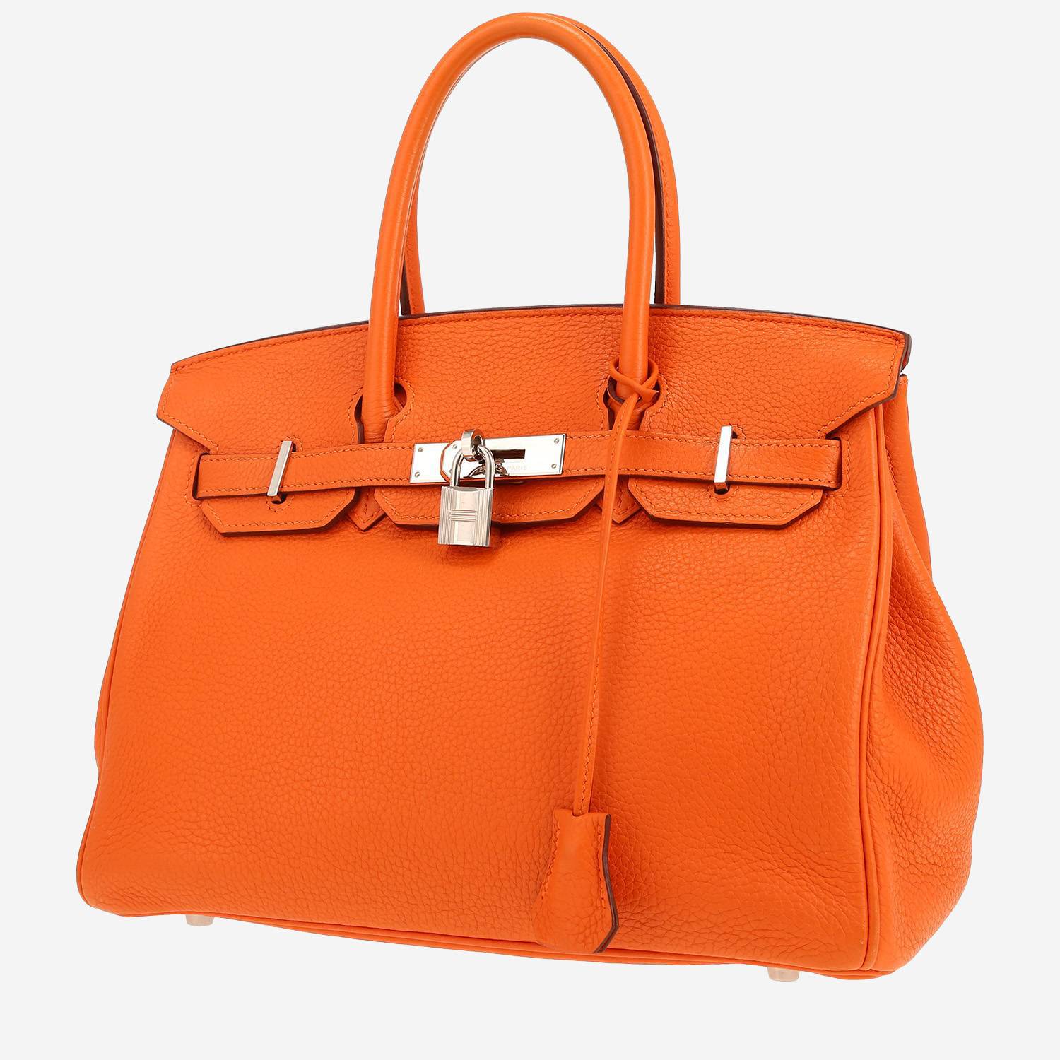 Hermès  Birkin 30 cm handbag  in orange leather taurillon clémence