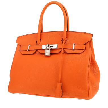 Hermès  Birkin 30 cm handbag  in orange leather taurillon clémence