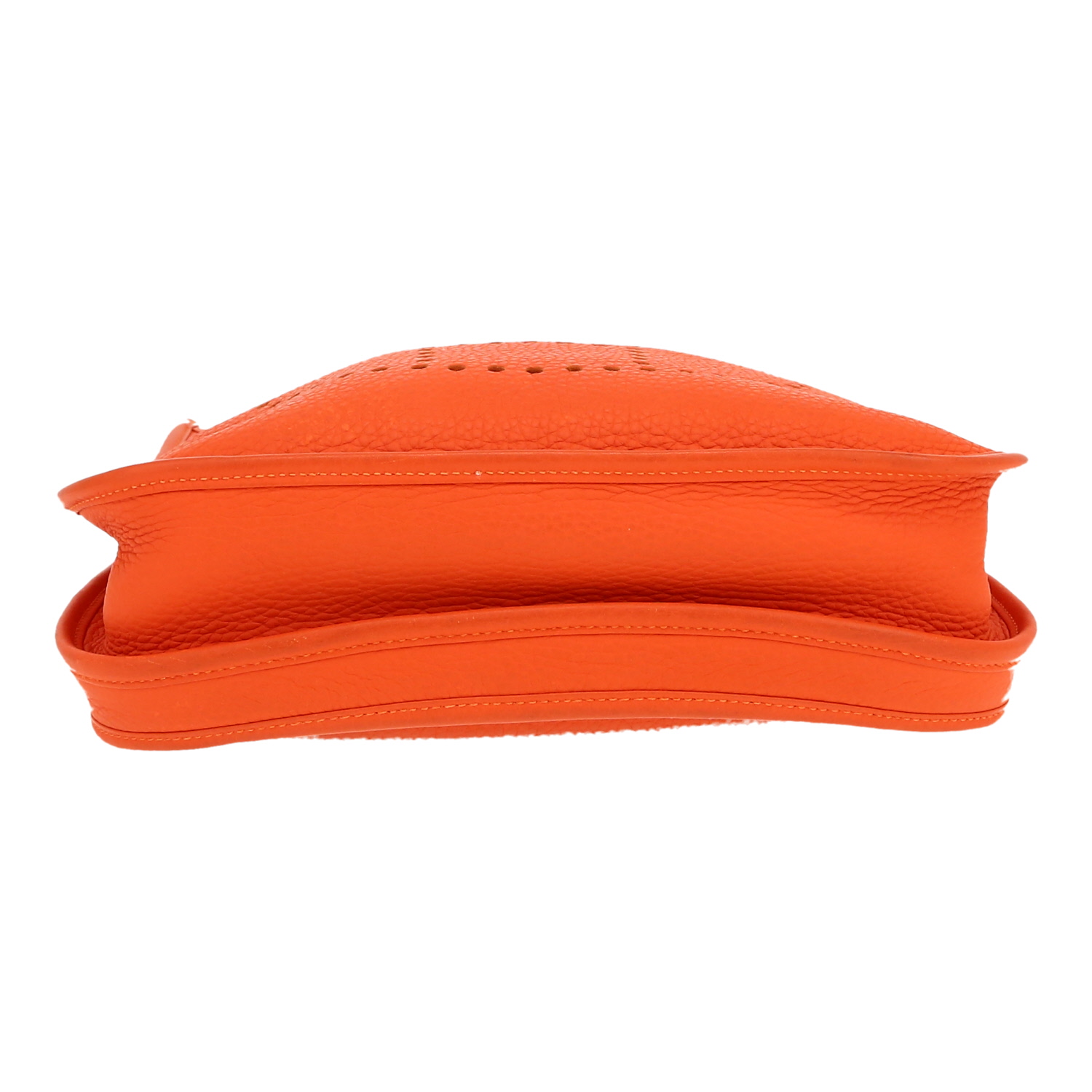 Sac bandoulière Hermès  Evelyne 29 cm en cuir togo orange - Detail D1