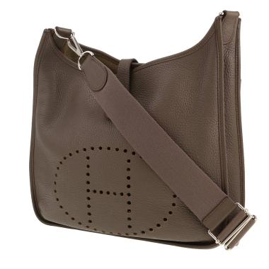 Bolso bandolera Hermès  Evelyne III en cuero togo gris estaño