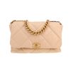 Chanel  19 large model  handbag  in beige quilted leather - 360 thumbnail