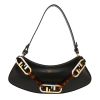 Bolso de mano Fendi  O'Lock Swing en cuero negro - 360 thumbnail