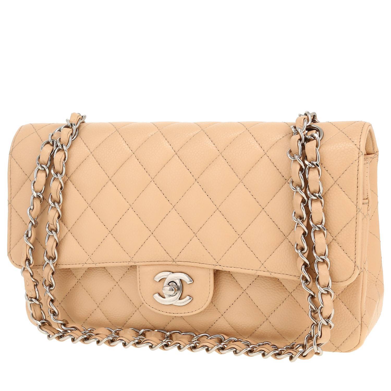 Bolso de mano Chanel  Timeless Classic en cuero granulado acolchado beige