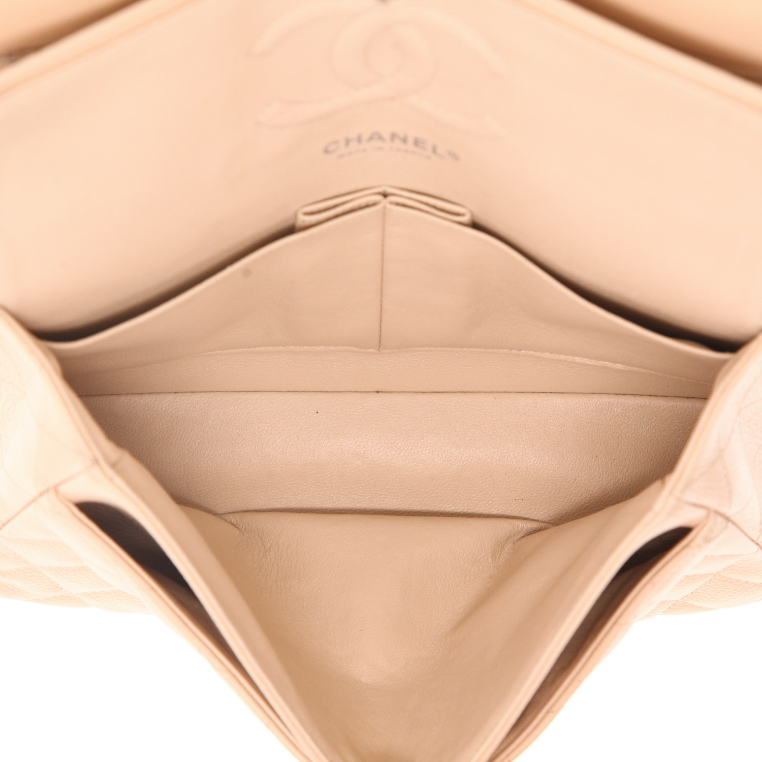 Borsa Chanel  Timeless Classic in pelle martellata e trapuntata beige - Detail D3
