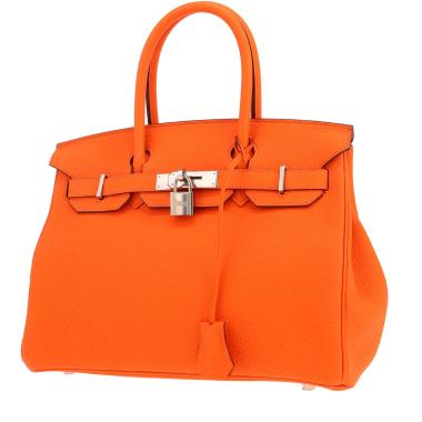 Borsa Hermès  Birkin 30 cm in pelle togo arancione