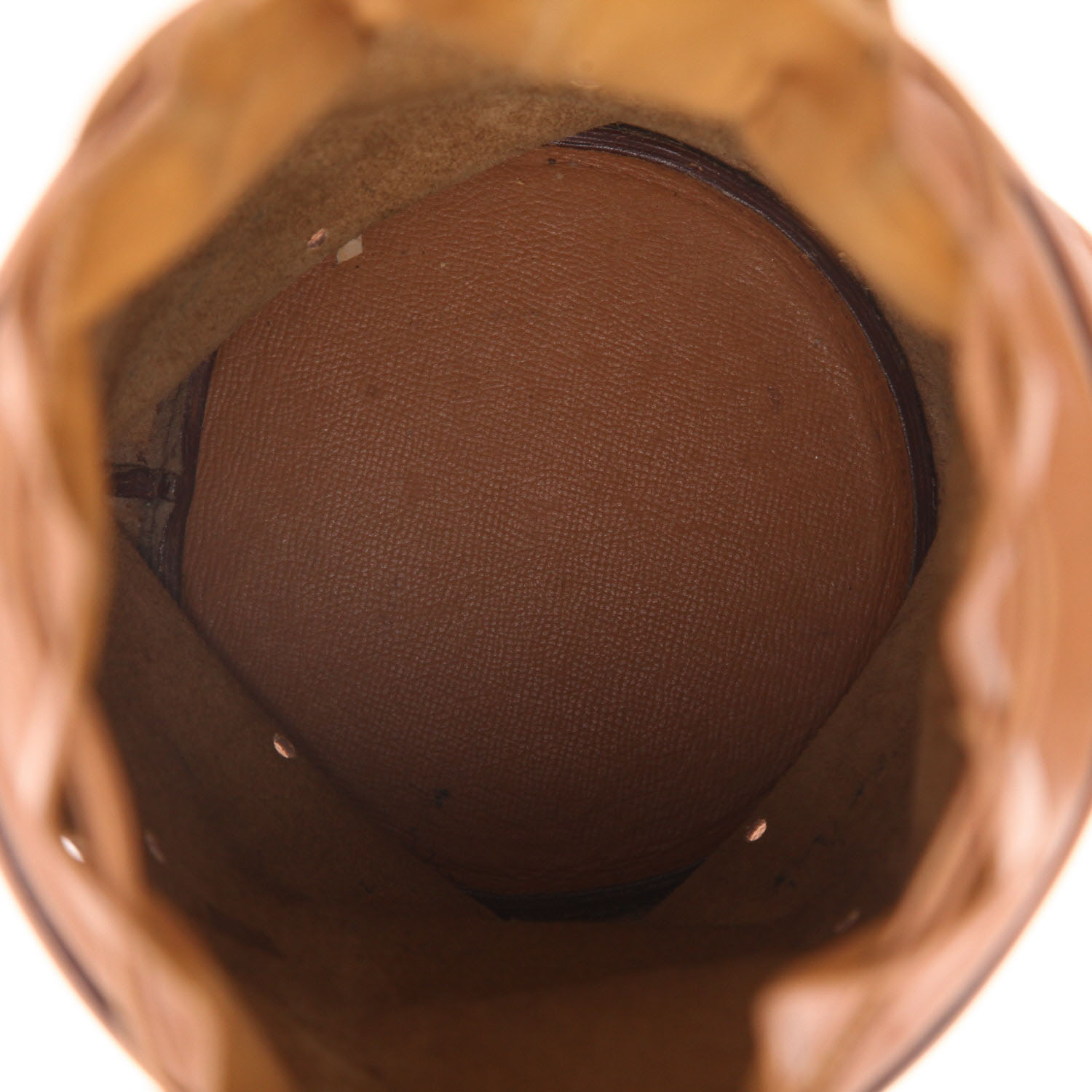 Hermès  Mangeoire handbag  in brown leather - Detail D3