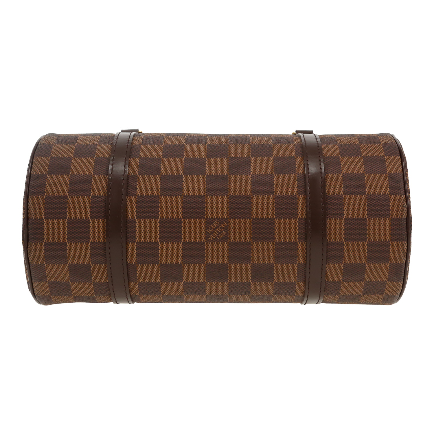 Louis Vuitton  Papillon handbag  in ebene damier canvas  and brown leather - Detail D1