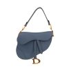 Dior  Saddle handbag  in blue grained leather - 360 thumbnail