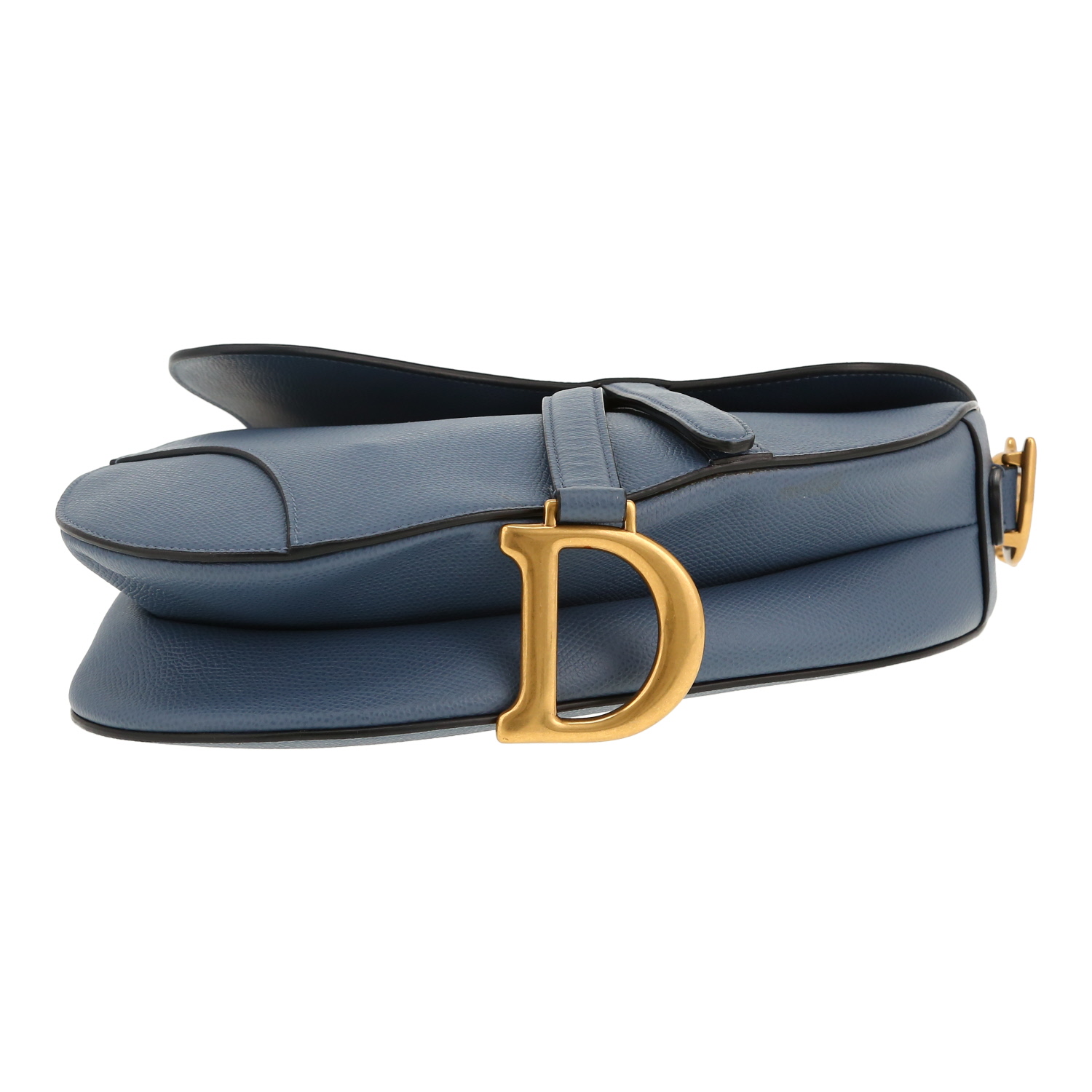 Borsa Dior  Saddle in pelle martellata blu - Detail D1