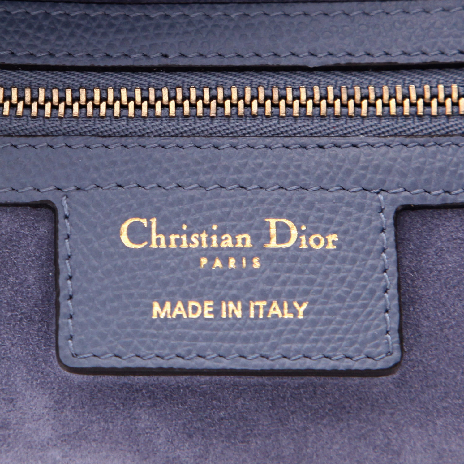 Sac à main Dior  Saddle en cuir grainé bleu - Detail D2