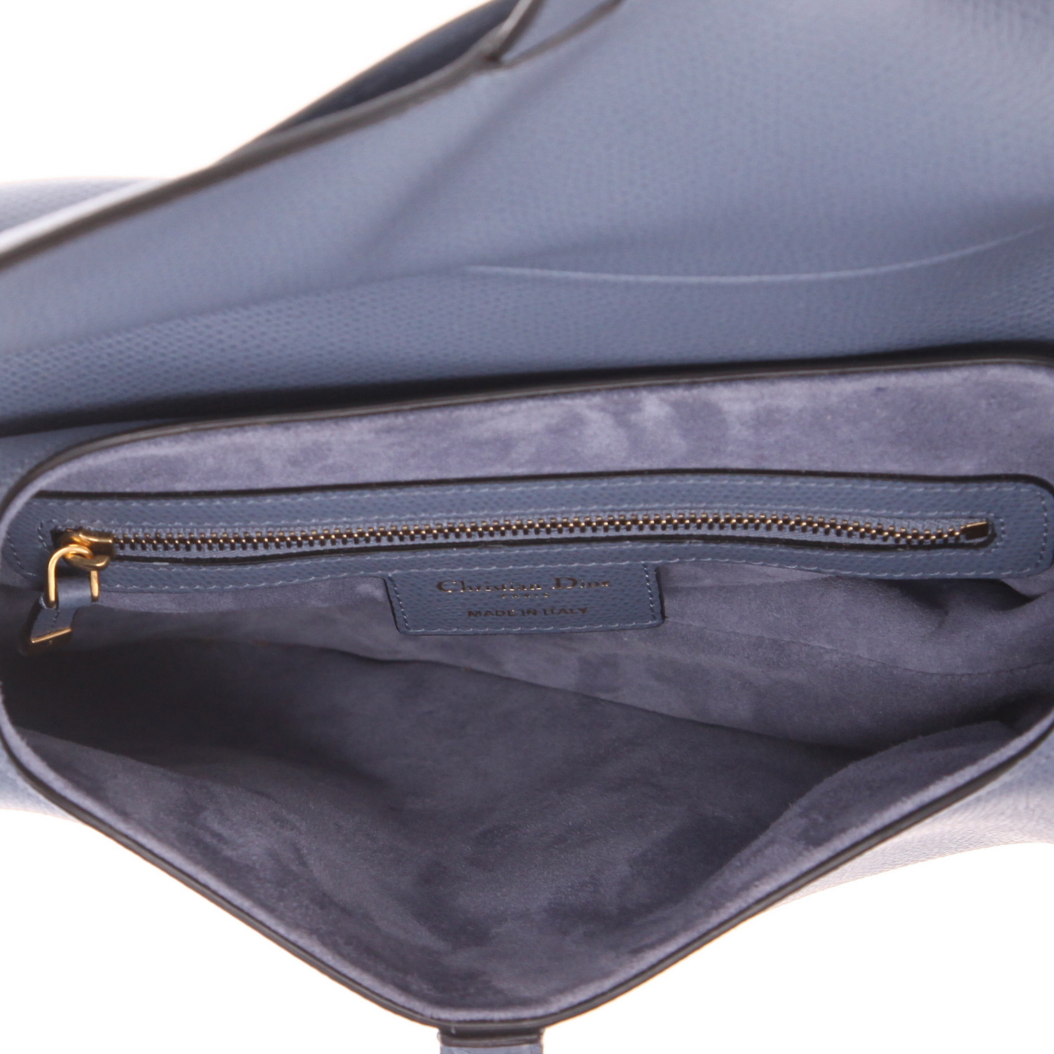 Bolso de mano Dior  Saddle en cuero granulado azul - Detail D3