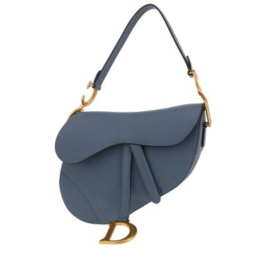 Dior  Saddle handbag  in blue grained leather