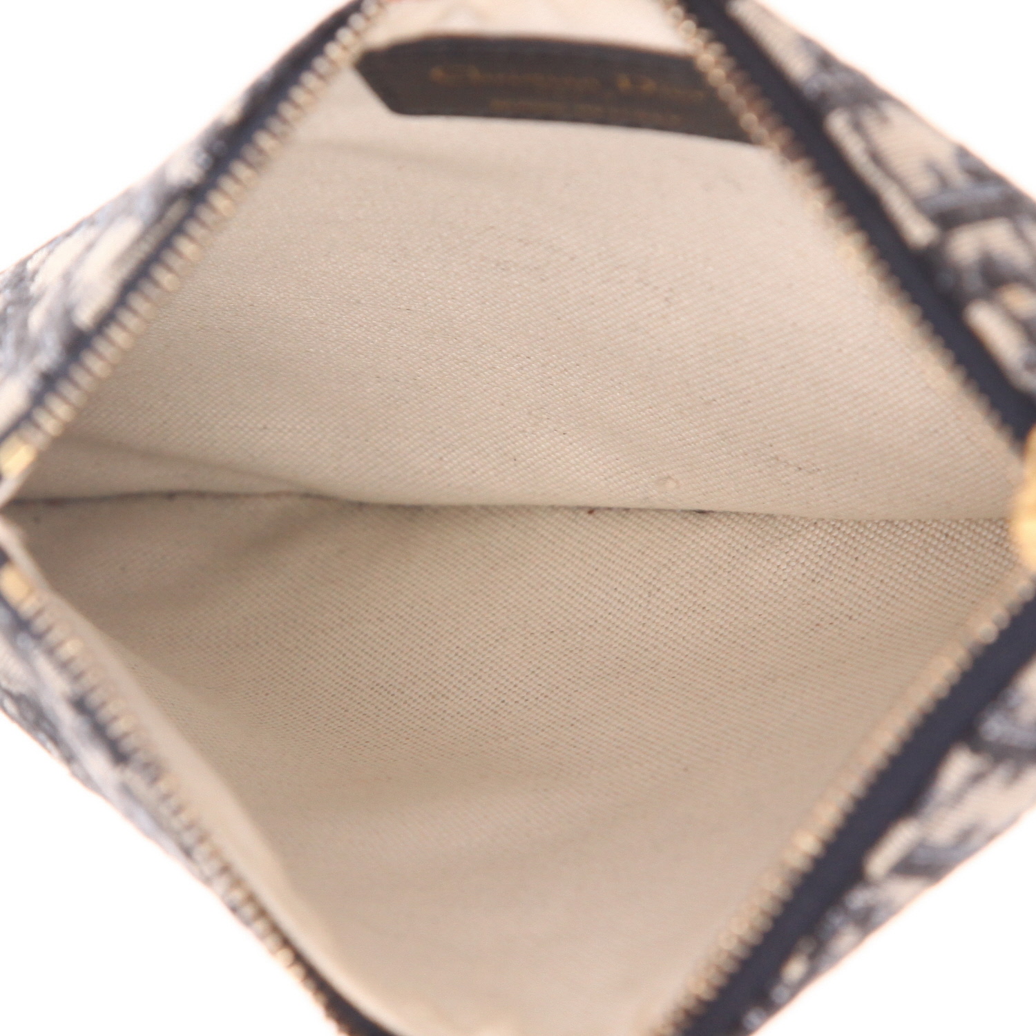 Pochette Dior   en toile monogram Oblique bleue - Detail D3