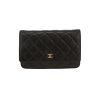 Chanel  Wallet on Chain shoulder bag  in black quilted leather - 360 thumbnail