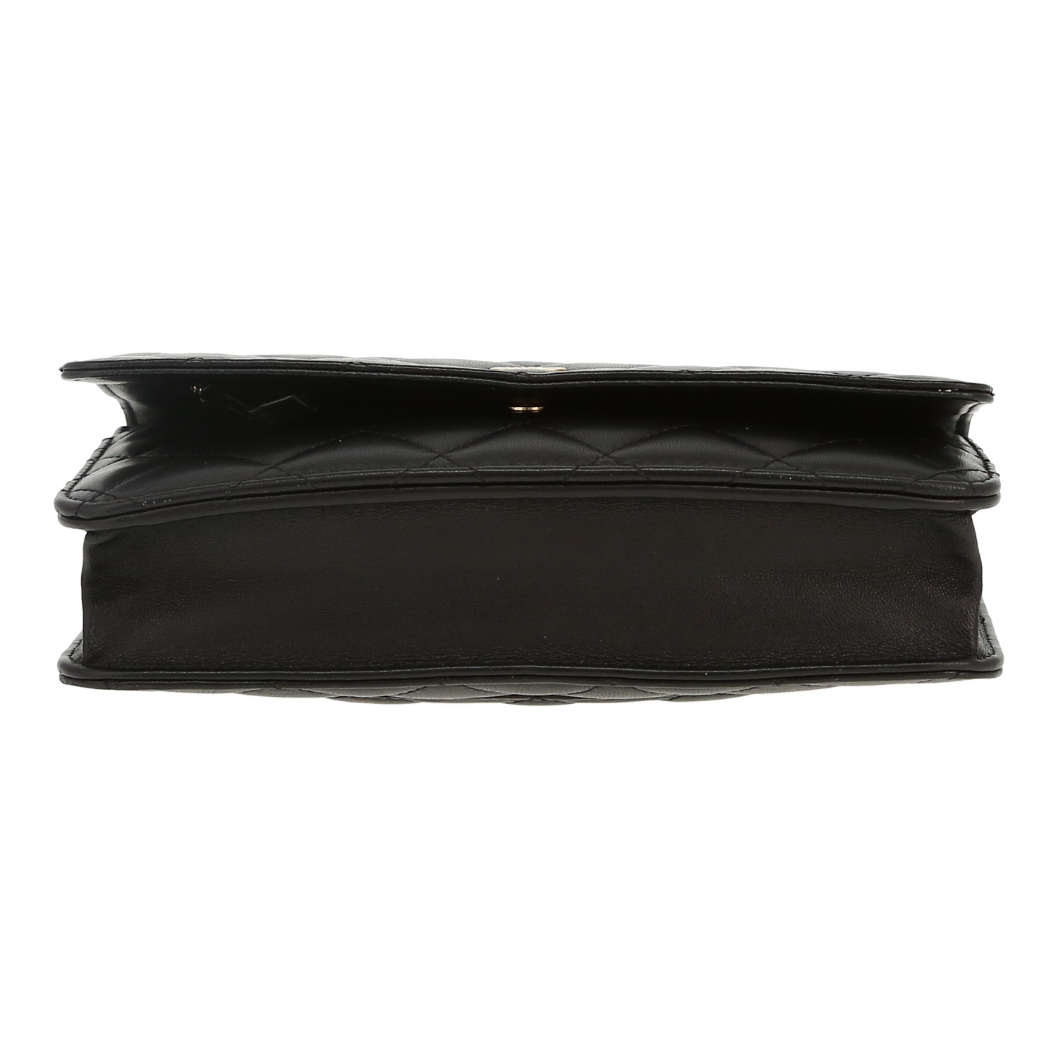 Bolso bandolera Chanel  Wallet on Chain en cuero acolchado negro - Detail D1