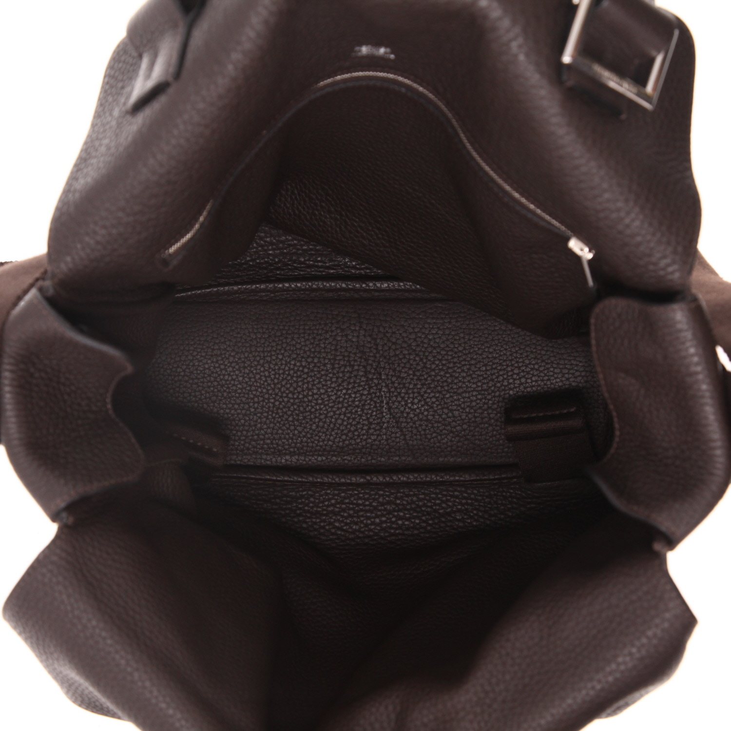 Sac bandoulière Hermès  Steve en cuir togo marron - Detail D3