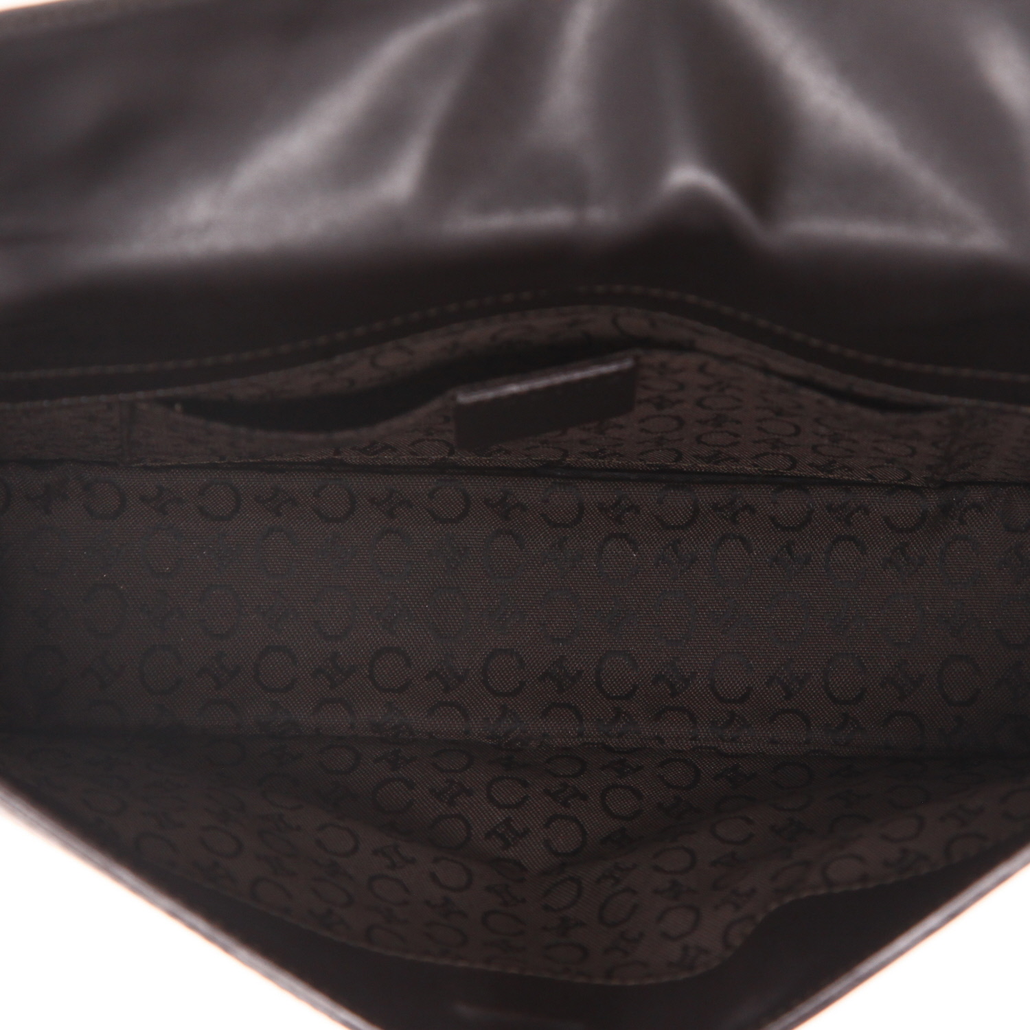 Celine  Triomphe handbag  in brown box leather - Detail D3