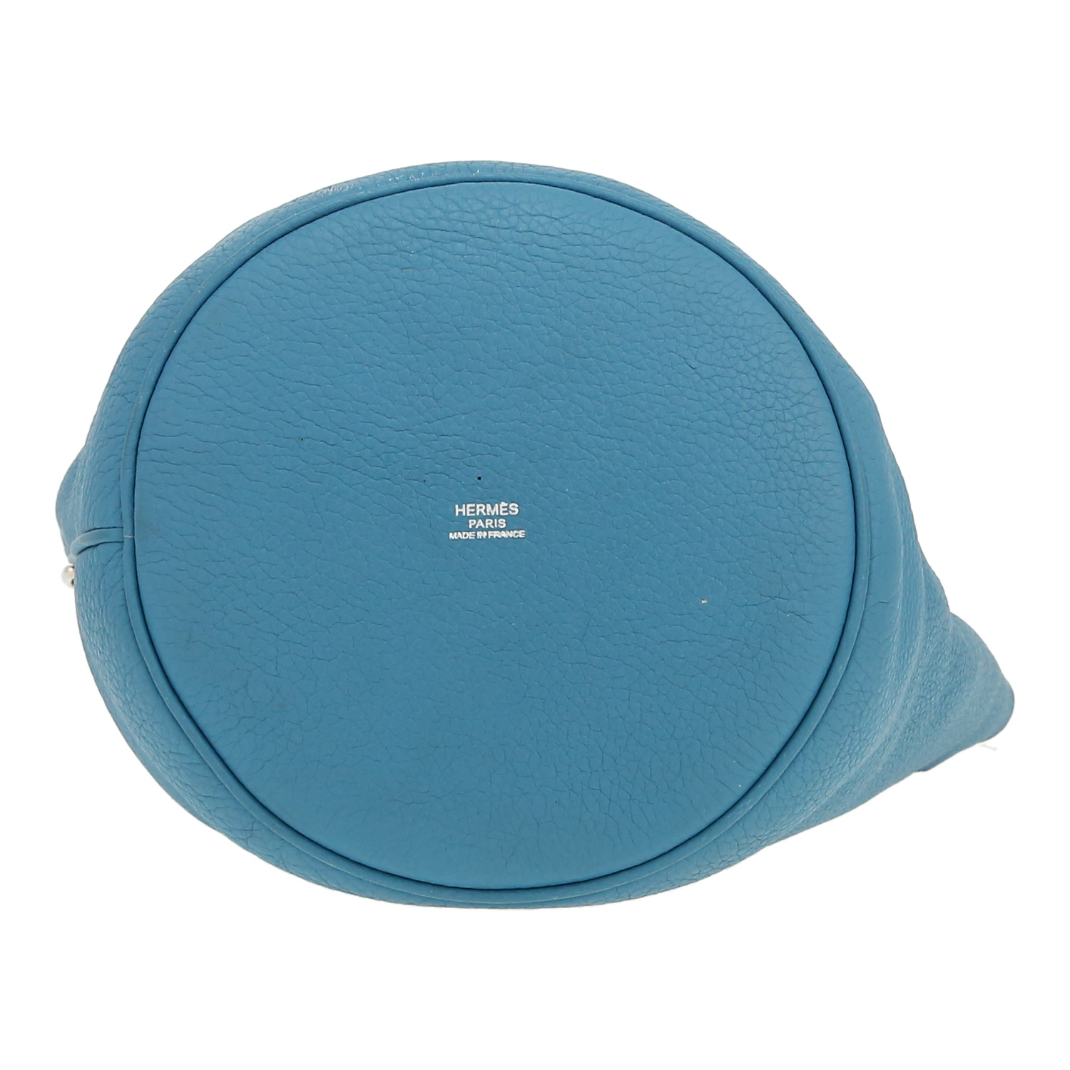 Bolso de mano Hermès  Mangeoire en cuero togo azul - Detail D1