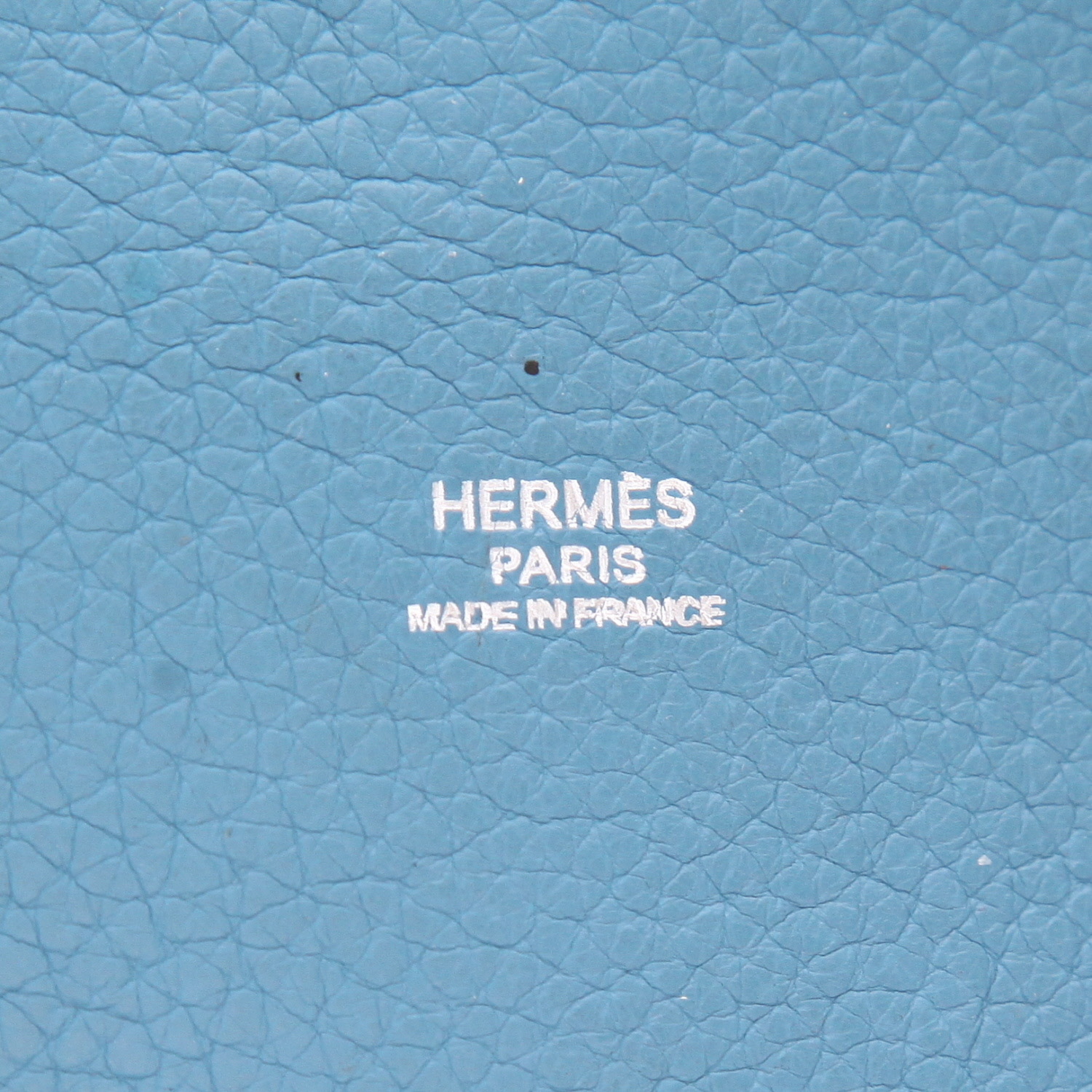 Borsa Hermès  Mangeoire in pelle togo blu - Detail D2