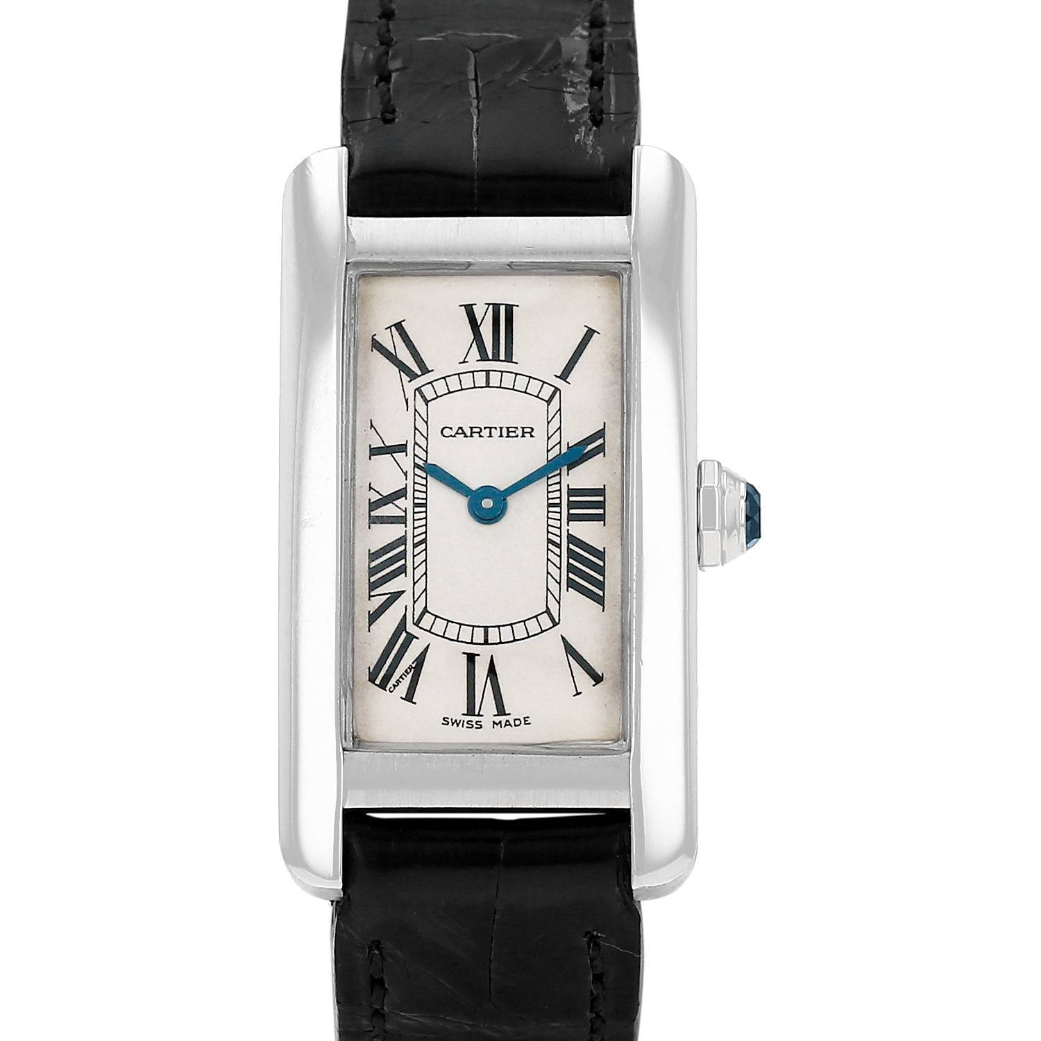 Montre Cartier Tank Américaine petit modèle en or blanc Ref: