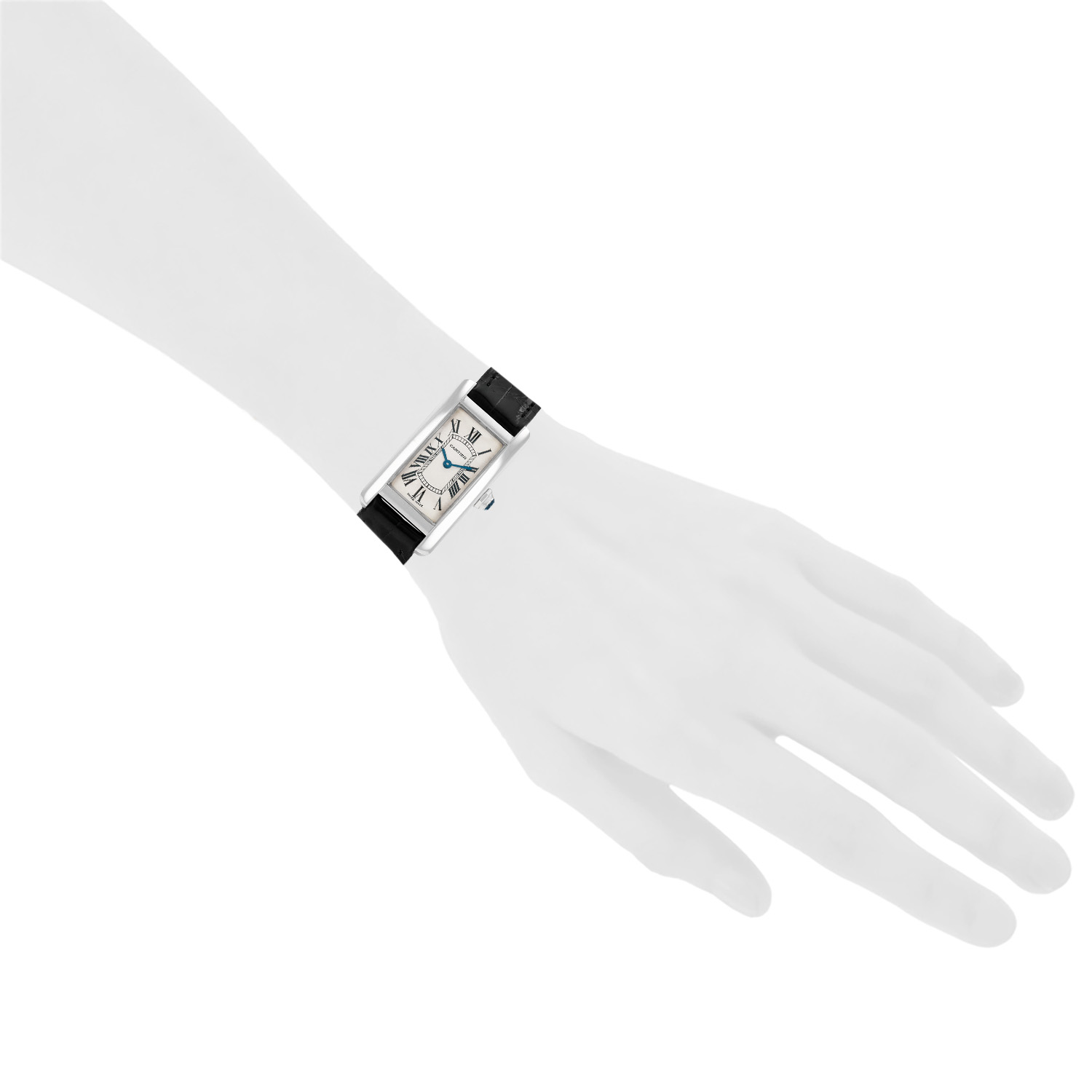 Montre Cartier Tank Américaine en or blanc Ref: Cartier - 2489  Vers 2000 - Detail D1