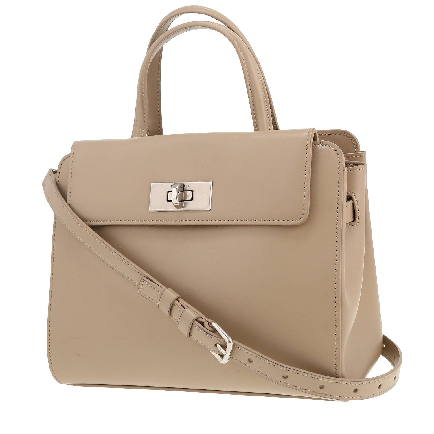 Balenciaga shoulder bag in beige leather