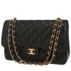 Chanel  Timeless Jumbo handbag  in black quilted grained leather - 00pp thumbnail